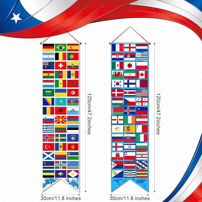 Tatuo 2 Pcs International World Flags Decorations, International Welcome Porch - Image 2