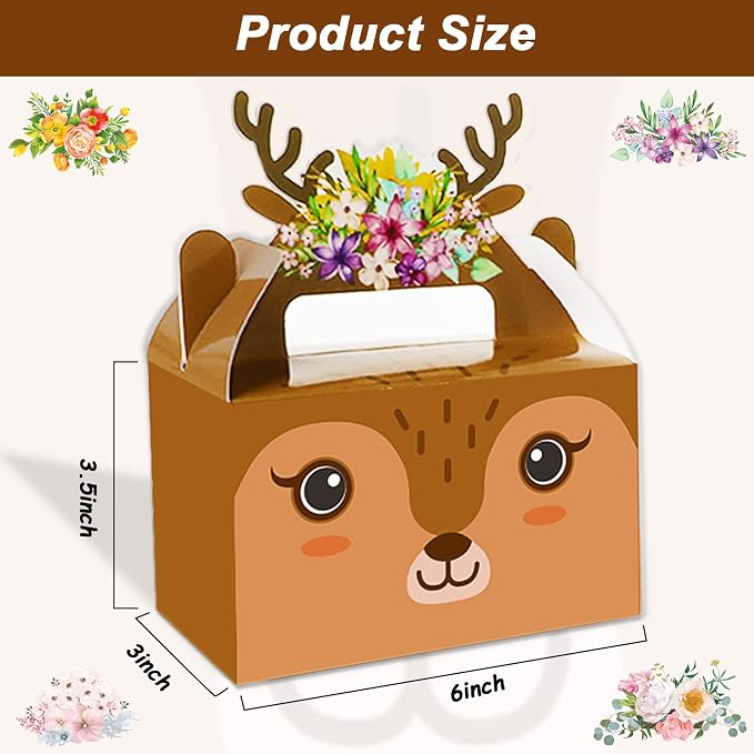 Tevxj 12 Pieces Woodland Party Favor Boxes Woodland Animals Creatures Theme - Image 3