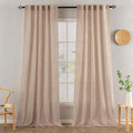 MIULEE Natural Beige Linen Curtains 52x96 Inch Long by MIULEE