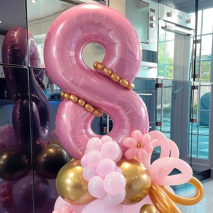 Pastel Pink 3 Balloon, Light Pink 3 Balloons Number, 40 Inch Helium Foil Mylar - Image 2
