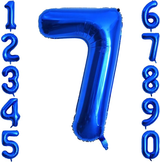 Navy Blue Number 7 Balloon 40 Inch, Foil Digit by Unknown