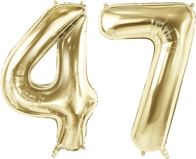 Number 47 Balloons for 47th Birthday Party Decorations, 40 Inch 0-100 by Joycard