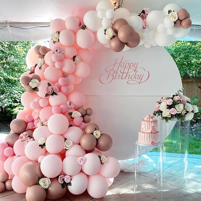 Awenztech 122pcs Light Pink Balloon Arch Kit, 18 12 10 5 inch Pastel Pink Latex - Image 4