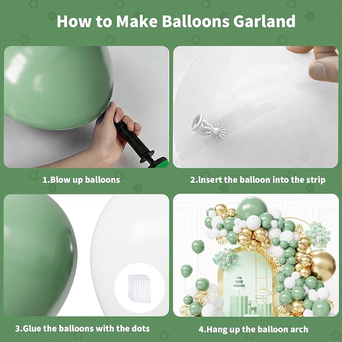 Sage Green Balloons Arch Kit - Image 4