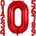 Red Number 0 Balloon 40 Inch, Big Large Foil Helium Number Balloons, Jumbo by AIQINHU