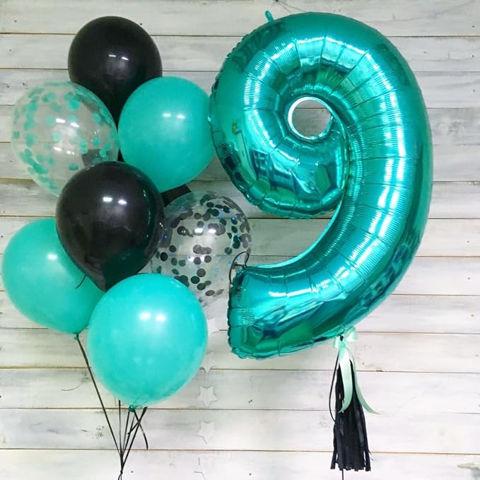 Happy Birthday Balloon 40 Inch Blue-Green 8 Balloon - Image 3