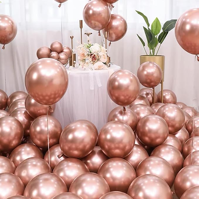 10 Inch Metallic Rose Gold Balloons - Image 3