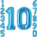 Light Blue Number 10 Balloon 40 Inch, Foil Numeral by Unknown