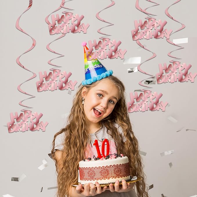 BEISHIDA 12 Pcs Happy Birthday Hanging Swirl Decorations, Birthday Party - Image 4