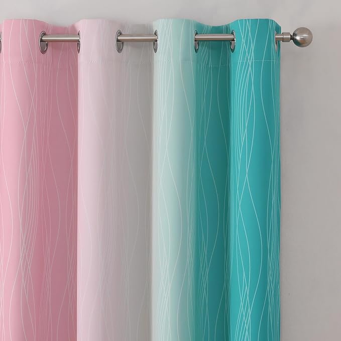 Pink and Teal Blackout Curtains - Image 4