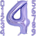 Purple Number 4 Balloon 40 Inch, Big Large Foil Helium Number Balloons by AIQINHU