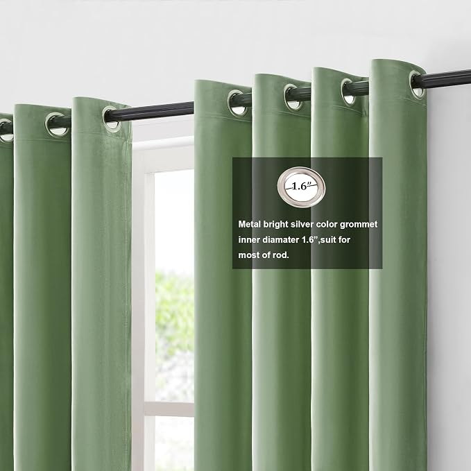 BULBUL Luxury Color Block Velvet Curtains 90 inch - Image 2