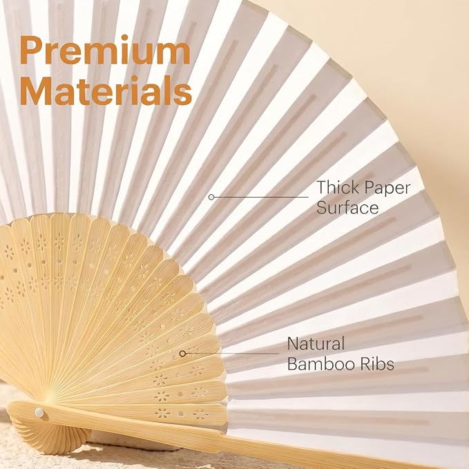 Paper Hand Fans, 8.3 Inch Foldable Handheld Fans - Image 8