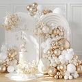 CROSSFINGERS Pearl Champagne Gold and White Balloon Garland Arch Kit | Double by CROSSFINGERS