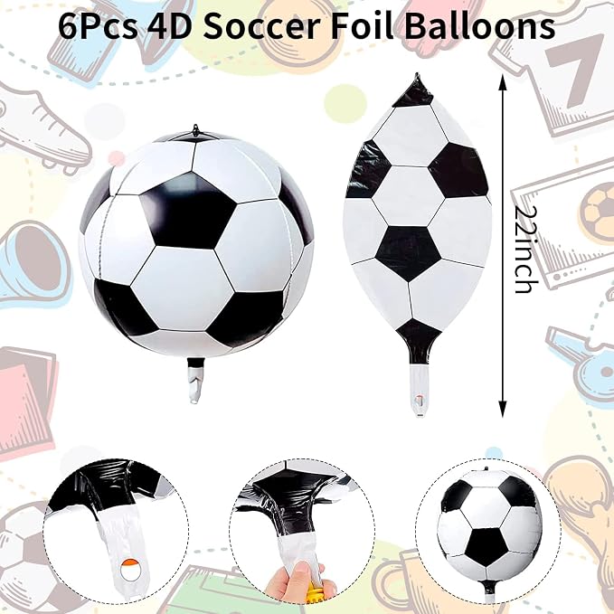 22 Inch 4D Soccer Foil Balloons - Image 2
