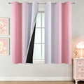 Pink and Greyish White Ombre Blackout Curtains 54 Inch Long by ESTELARTEXTILER