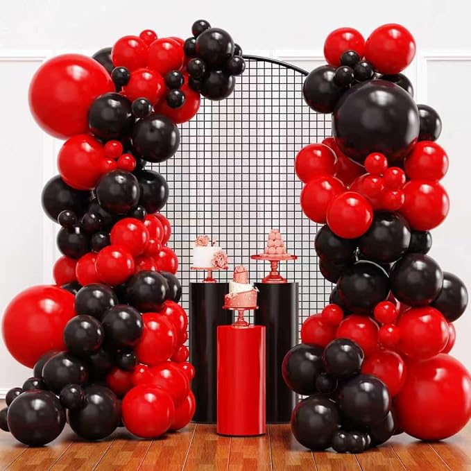 YMSZ Red and Black Balloons Arch Kit, Different Size by YMSZ