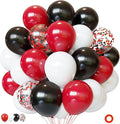 Red and Black Latex Balloons, 50 Pack 12 inch Black White Red Confetti Party by PATYDECRO