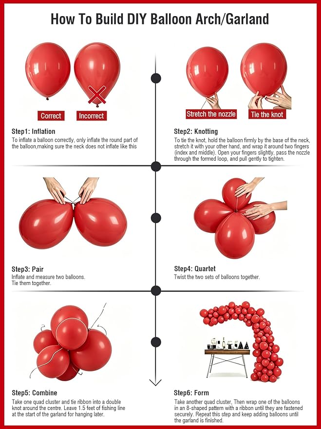 Red Balloons 12 Inch 60 PCS Red Latex Balloons - Image 6
