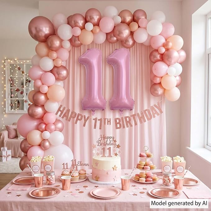 Pearlescent Pink Number 11 Balloon 40 Inch, Pastel Foil - Image 3
