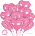 12 Pcs Pink Heart Balloons, 18 Inch Heart Foil Balloons Love Balloon Valentine by YOTHORN