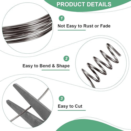 1 mm/18 Gauge Copper Wire for Jewelry Making, 5.2FT Copper Beading Craft Wire for Jewelry/Weaving/DIY Crafting/Planting, Color-Retaining [1.6M, Metallic Black]