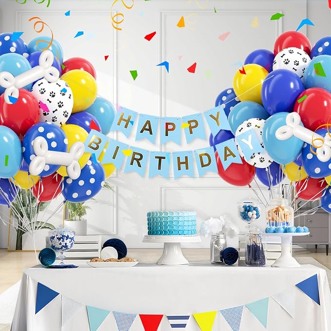60pcs 12inch Dog Balloons, Royal Blue, Light Blue - Image 7