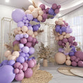 Boho Dusty Purple and Pastel Orange Balloon Garland Arch Kit by MOXMAY