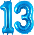 Blue 13 Balloon Number, 40 Inch Number 13 Balloon Big Blue Foil Mylar Helium by BBPOOL