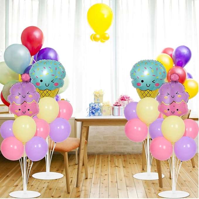 4 Sets Ice Cream Birthday Party Balloons Stand Kit - Image 4
