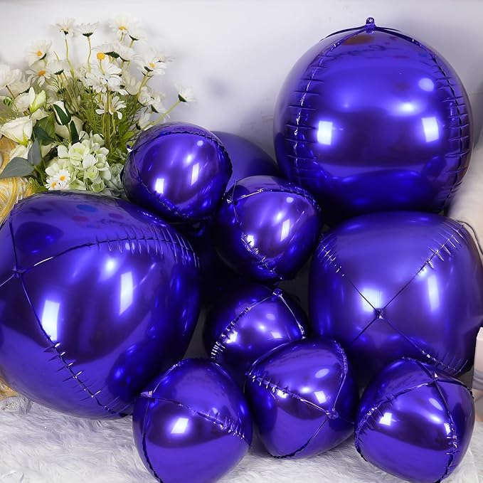 12Pcs Dark Purple Round Foil Balloons, Metallic Purple Foil Balloon - Image 5