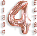 AULE 40 Inch Rose Gold 4 Balloon Number Foil 0-9 Birthday Big Numbers | by AULE