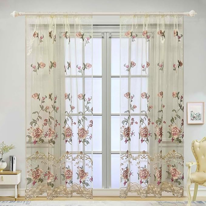 Luxury Embroidered Sheer Curtain 96 inch Length - Image 5