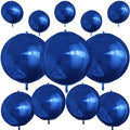 12Pcs Navy Blue Round Foil Balloons, Metallic Blue Foil Balloon by vibzox