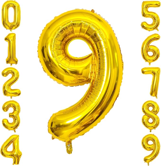 Gold Number Balloons Birthday Balloons by United-UnicornsParty