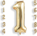 AULE 40 Inch Light Gold 1 Balloon Number Foil 0-9 Birthday Big Numbers | by AULE