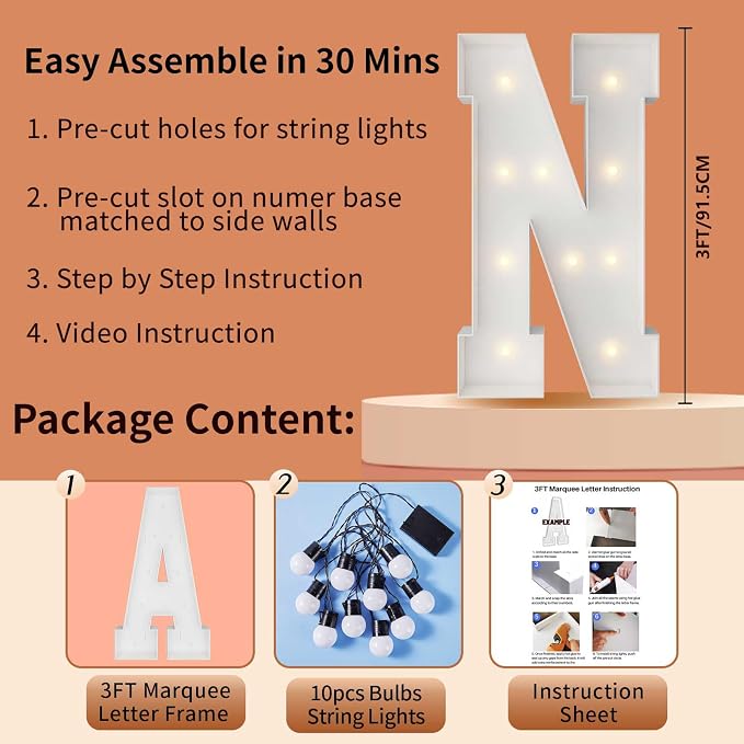3FT Marquee Light Up Letters - Image 5