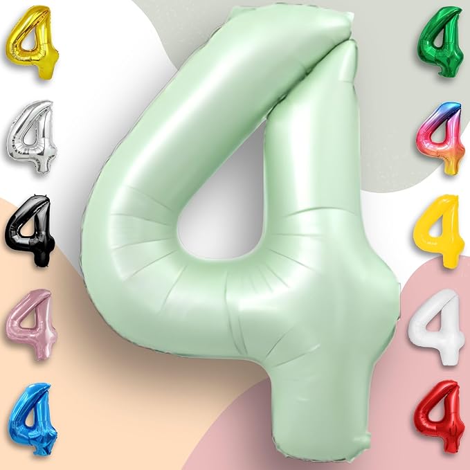 Green Number Balloon 4 Mylar Foil Balloons 32 inch - Image 5