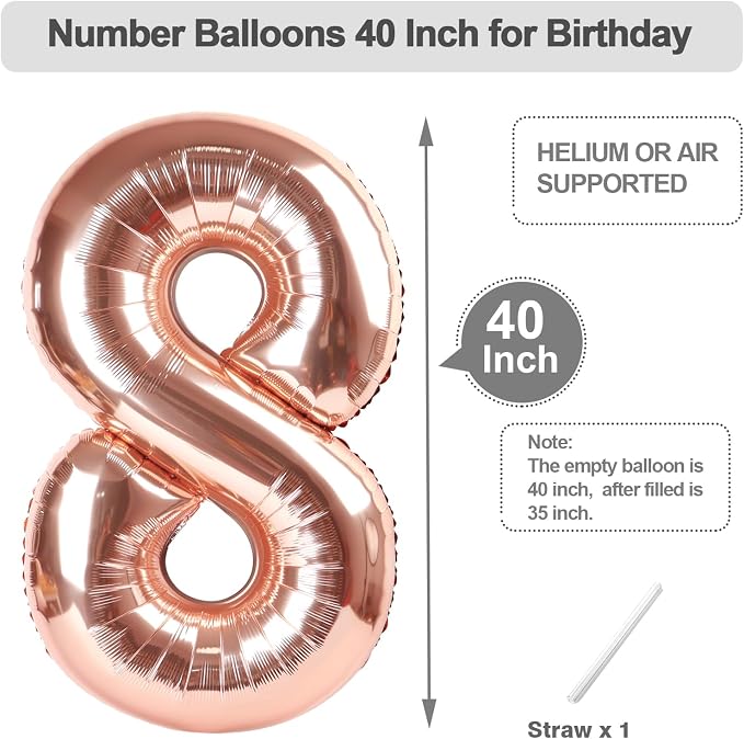 Number Balloons 40 Inch Rose Gold 7 Balloon - Image 5