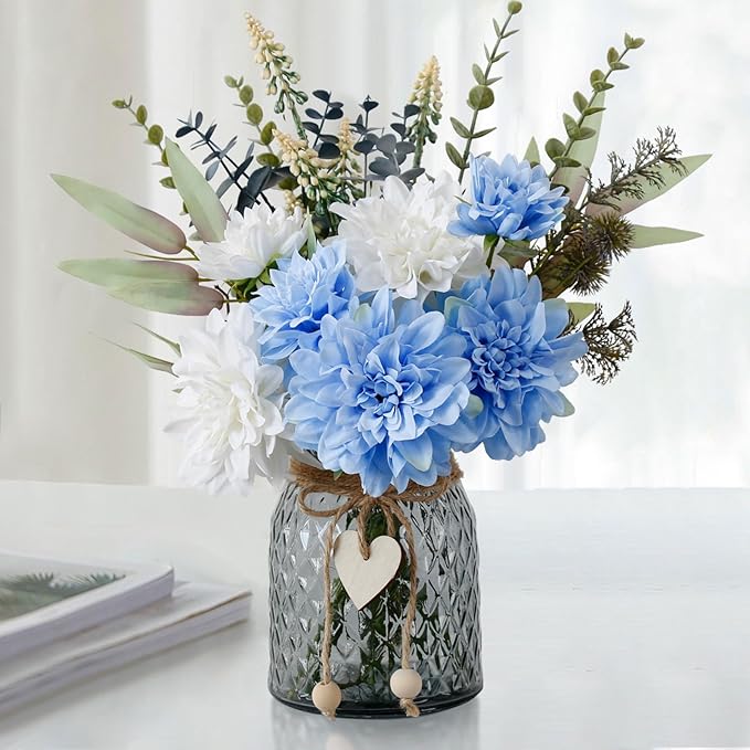 Leftover Fake Flowers in Vase, Faux Flowers in Vase, Table Centerpieces by LEFTOVER