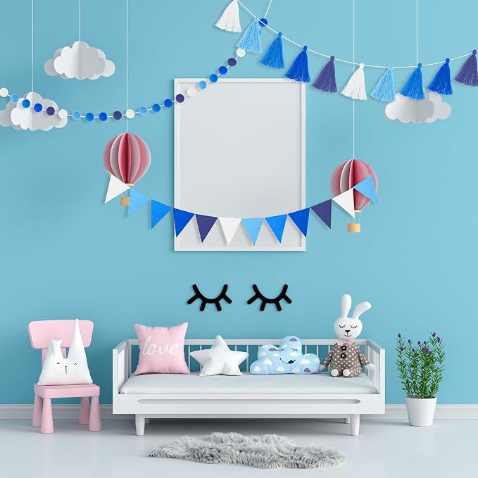 Irenare 9.8 ft Pom Pom Garland for Classroom Felt Rainbow Garland Back to - Image 5