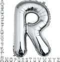 40 inch Silver Letter R Balloon, Big Size Alphabet Foil Mylar Helium Balloons by VHUWE