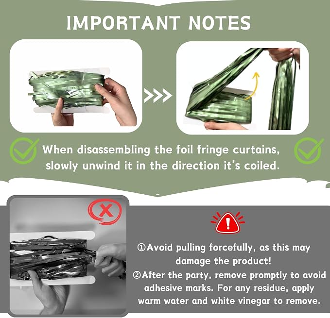 Matte Sage Green Tinsel Foil Curtains Backdrop Party Decorations | 4 PCS - Image 4