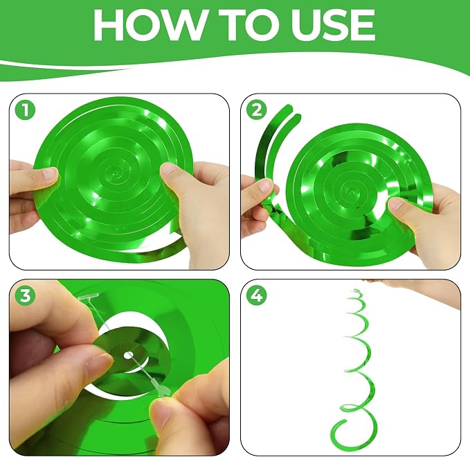 24 PCS Green Hanging Swirl, Sparkle Ceiling Hanging Decorations, Plastic - Image 7