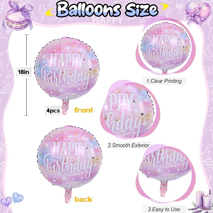 18 Inch Happy Birthday Foil Balloons - Image 2