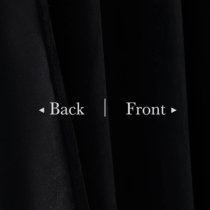 Extra Wide Black Velvet Curtains - Image 3