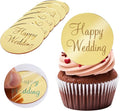 20Pcs Gold Acrylic Wedding Cupcake Toppers by Wolpark