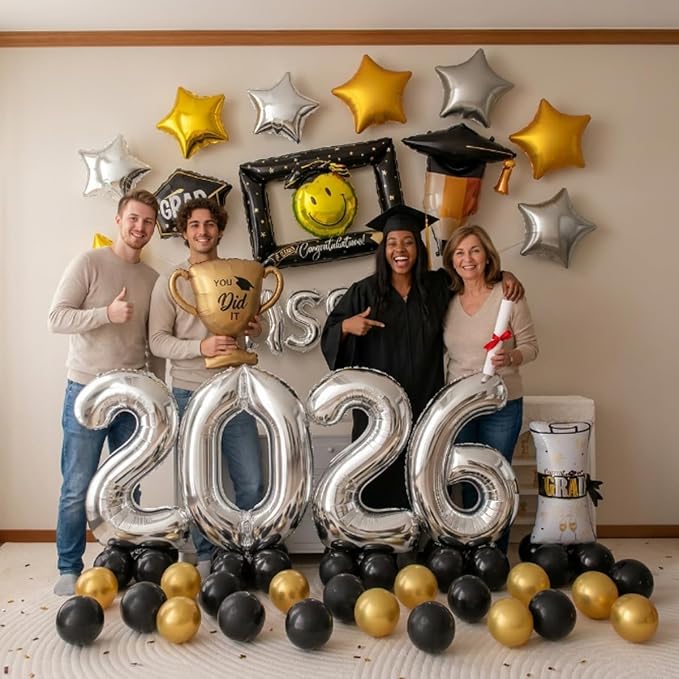 65 PCS Congrats Grad Balloons Kit, Class of 2026 Graduation Party Decorations - Image 5