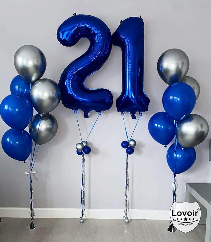 Navy Blue 24 Number Balloons, 40 Inch Giant Number 24 Balloons Foil Mylar - Image 4