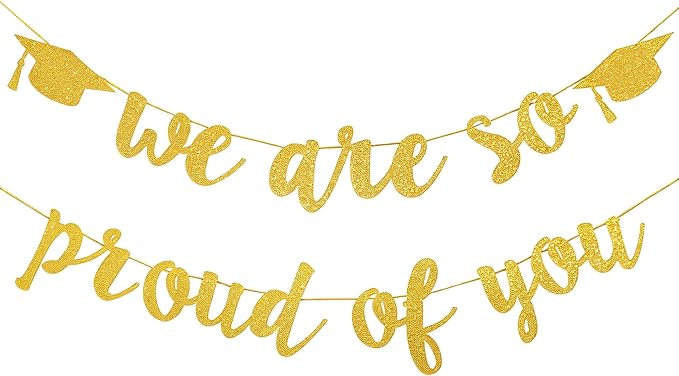Graduation Decorations 2026 Banners Garland Gold Congrats Grad Banners | Gold by SDKI